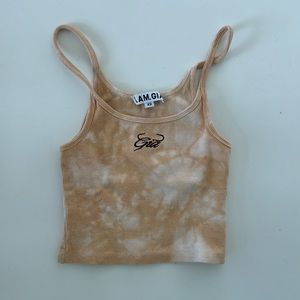 I AM GIA tan tie dyed brown tank